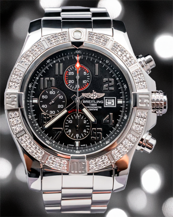 Breitling Super Avenger II 48MM Black Dial Steel Bracelet (A1337153/BC28)