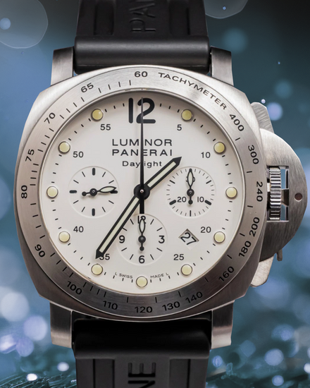 Panerai Luminor Chrono Daylight 44MM Ivory Dial Rubber Strap (PAM00251)