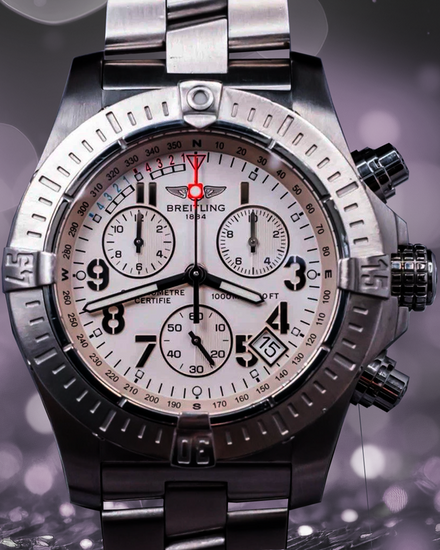 2010 Breitling Avenger 45.4MM Quartz White Dial Steel Bracelet (A7339010/G651)