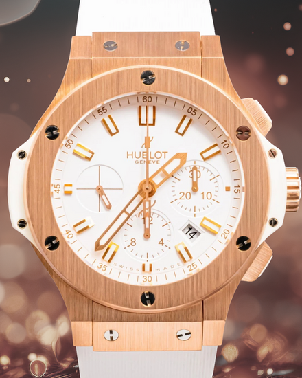 Hublot Big Bang Chronograph 44MM White Dial Rubber Strap (301.PE.2180.RW)