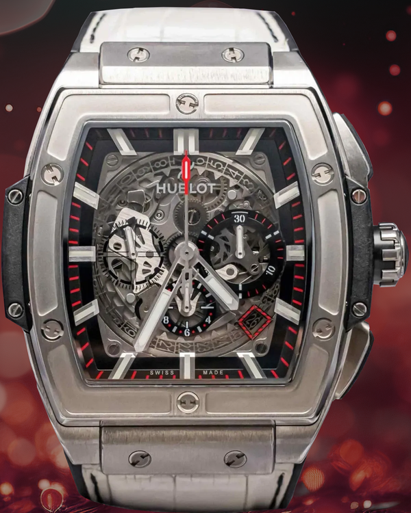 Hublot Spirit Of Big Bang 45MM Skeleton Dial Leather Strap (601.NX.0173.LR)