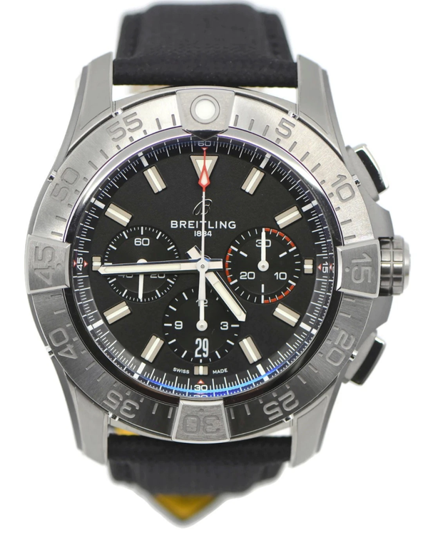 Breitling Super Avenger B01 Chronograph 46MM Black Dial Textile Strap (EB0148)