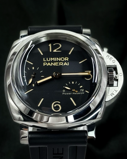 No Reserve - 2019 Panerai Luminor 1950 3 Days 47MM Black Dial Rubber Strap (PAM00423)