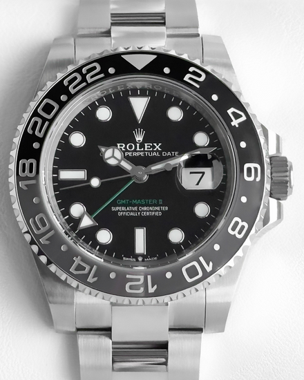 2025 Rolex GMT-Master II "Bruce Wayne" 40MM Black Dial Oyster Bracelet (126710GRNR)