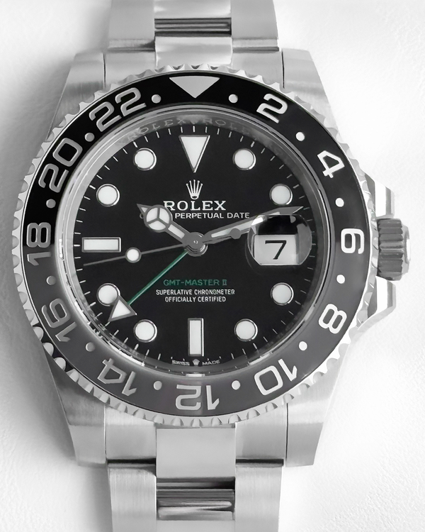 2025 Rolex GMT-Master II "Bruce Wayne" 40MM Black Dial Oyster Bracelet (126710GRNR)