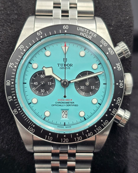 2025 Tudor Black Bay Chrono "Flamingo" 41MM Turquoise Dial Steel Bracelet (79360N)