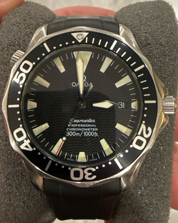 Omega Seamaster Diver 300M “Peter Blake” 41MM Black Dial Aftermarket Rubber Strap (2254.50.00)