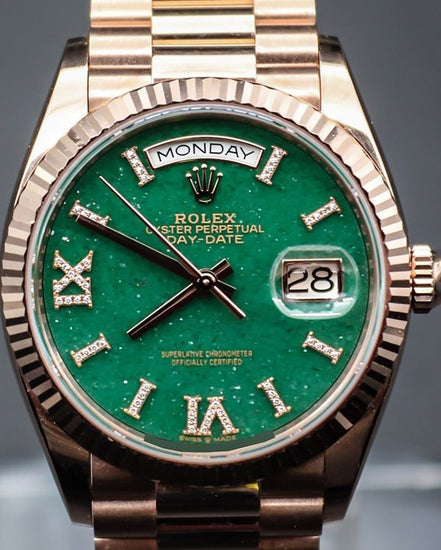 2024 Rolex Day-Date 36MM Green Aventurine Dial Rose Gold President Dial (128235)