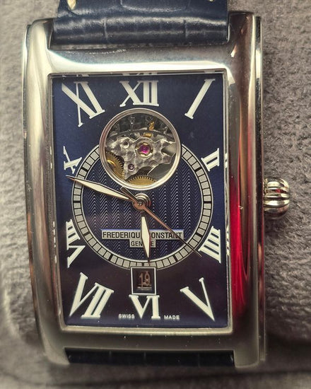 Frederique Constant Classics 47MM Blue Dial Leather Strap (FC-315DNS4C26)