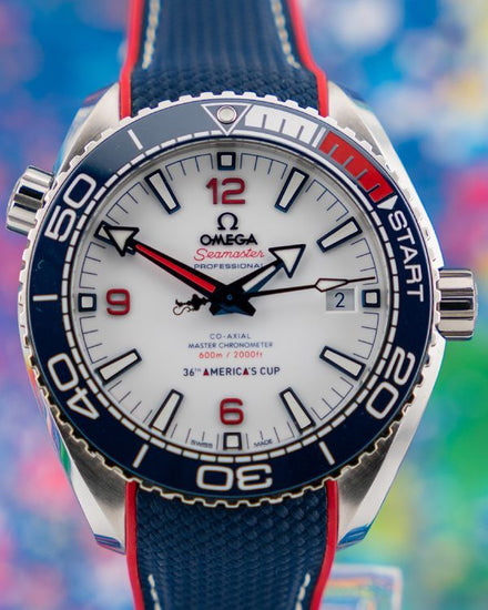 2021 Omega Seamaster Planet Ocean 600M America's Cup L.E. 43.5MM White Dial Rubber Strap (215.32.43.21.04.001)