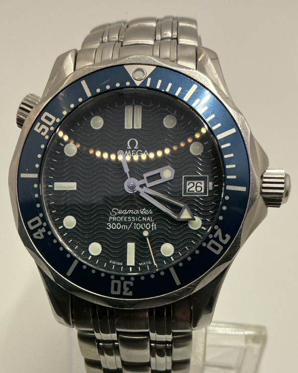 1999 Omega Seamaster Diver 300M 36.25MM Quartz Blue Dial Steel Bracelet (2561.80.00)