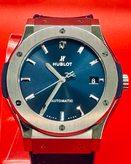 Hublot Classic Fusion 45MM Blue Dial Leather Strap (511.NX.7170.LR)