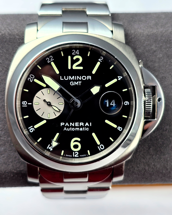 2004 Panerai Luminor GMT Automatic 44MM Black Dial Titanium Bracelet (PAM00161)