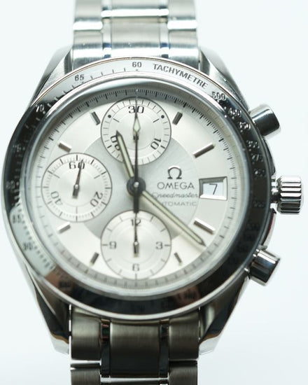 No Reserve - 1998 Omega Speedmaster Date 39MM Silver Dial Steel Bracelet (3513.30.00)