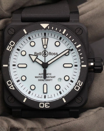 2024 Bell & Ross BR 03 Diver Full Lum 42MM Pale Blue Dial Rubber Strap (BR03A-D-LM-CE/SRB)