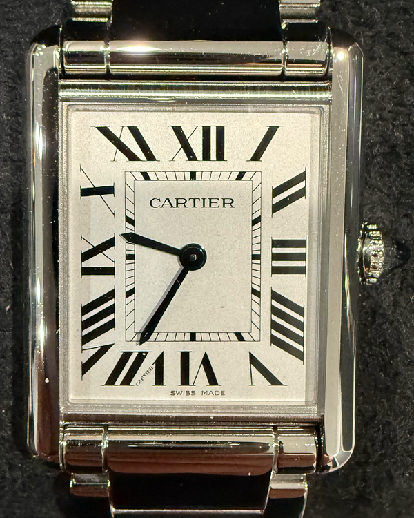 2024 Cartier Tank Must Large 33.7MM Quartz Silver Dial Steel Bracelet (WSTA0052)