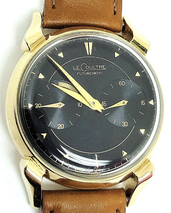 Jaeger-LeCoultre Vintage Futurematic 34MM Black Dial Aftermarket Leather Strap (E501)