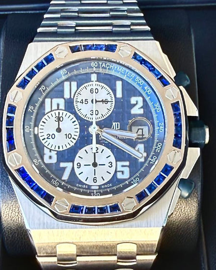 2013 Rare Audemars Piguet Royal Oak Offshore 42MM Blue Dial Steel Bracelet (25862SC.SS.1000ST.02)