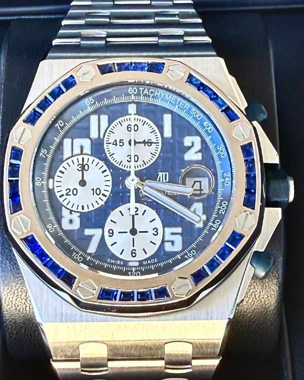 2013 Rare Audemars Piguet Royal Oak Offshore 42MM Blue Dial Steel Bracelet (25862SC.SS.1000ST.02)