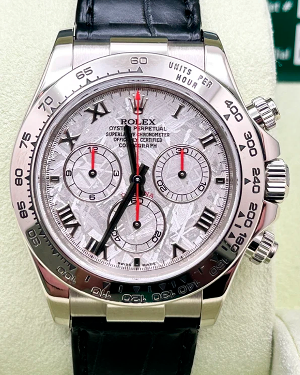 Rolex Cosmograph Daytona 40MM Meteorite Dial Leather Strap (116519)