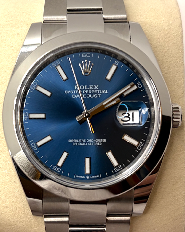 2026 Rolex Datejust 41MM Blue Dial Oyster Bracelet (126300)