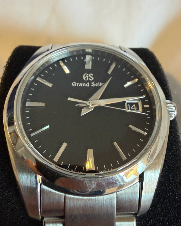 Grand Seiko Heritage 37MM Quartz Black Dial Steel Bracelet (SBGX261)