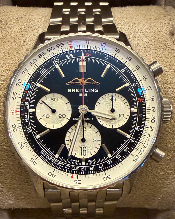 2025 Breitling Navitimer B01 Chronograph 43MM Black Dial Steel Bracelet (AB0138)