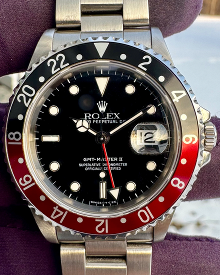 1997 Rolex GMT-Master II "Coke" 40MM Black Dial Oyster Bracelet (16710)
