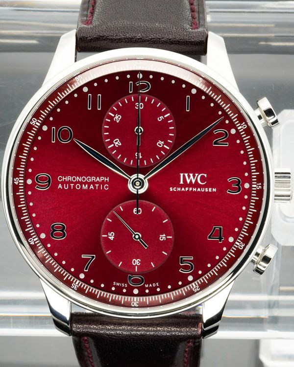 2026 IWC Schaffhausen Portugieser Chronograph 41MM Red Dial Leather Strap (IW371616)