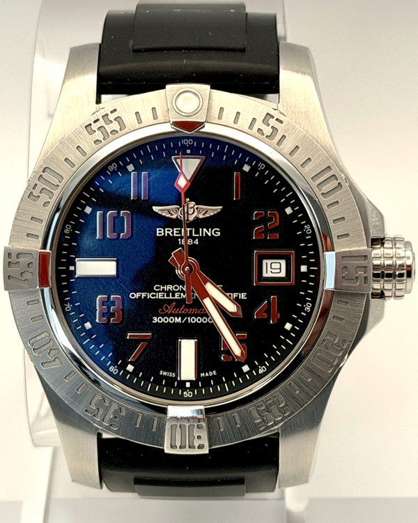 2015 Breitling Avenger II Seawolf Chronograph 45MM Black Dial Rubber Strap (A1733110/BC31)