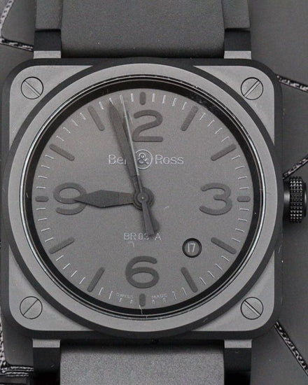 2024 Bell & Ross BR 03 Phantom 41MM Black Dial Rubber Strap (BR03A-PH-CE/SRB)