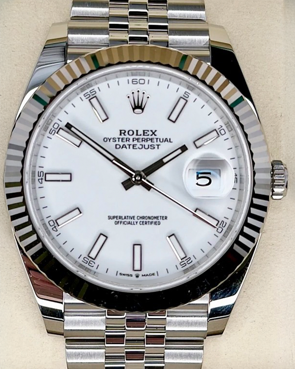 2025 Rolex Datejust 41MM White Dial Jubilee Bracelet (126334)