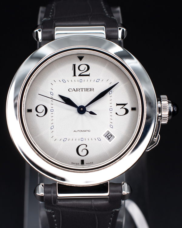2025 Cartier Pasha De Cartier 41MM Silver Dial Leather Strap (WSPA0010)