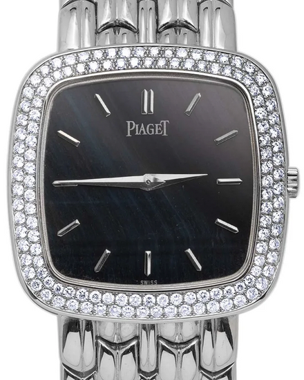 Piaget Vintage 30MM Hawk's Eye Dial White Gold Bracelet (9929)