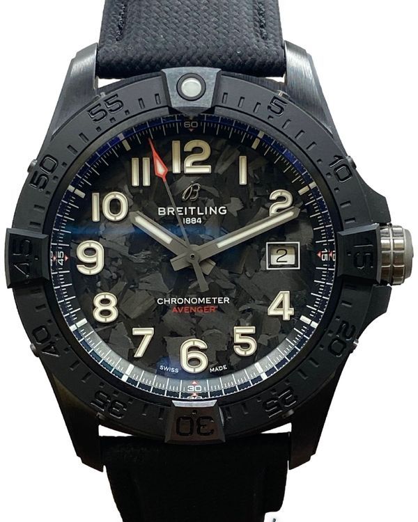 2023 Breitling Avenger Night Mission 42MM Black Dial Leather Strap (S17328101B1X1)
