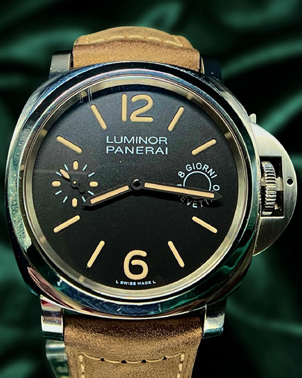 No Reserve - 2016 Panerai Luminor 8 Giorni 44MM Black Dial Leather Strap (PAM00590)