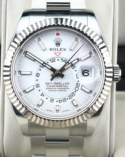 2018 Rolex Sky-Dweller 42MM White Dial Oyster Bracelet (326934)
