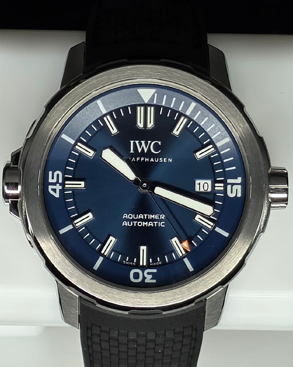 No Reserve - 2019 IWC Schaffhausen Aquatimer “Expedition Jacques-Yves Cousteau” S. E. 42MM Blue Dial Rubber Strap (IW329005)