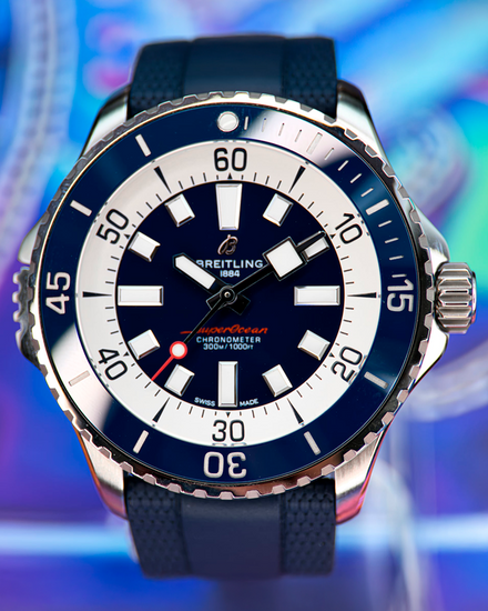 2023 Breitling Superocean 46MM Blue Dial Rubber Strap (A17378E71C1S1)