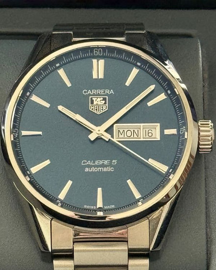 2020 Tag Heuer Carrera Calibre 5 41MM Blue Dial Steel Bracelet (WAR201E.BA0723)
