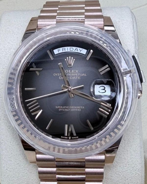 2025 Rolex Day-Date 40MM Slate "Ombré" Dial Rose Gold President Bracelet (228235)