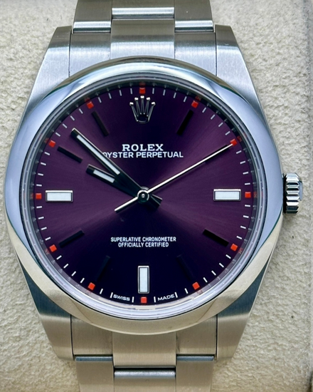 2020 Rolex Oyster Perpetual 39MM Grape Dial Oyster Bracelet (114300)