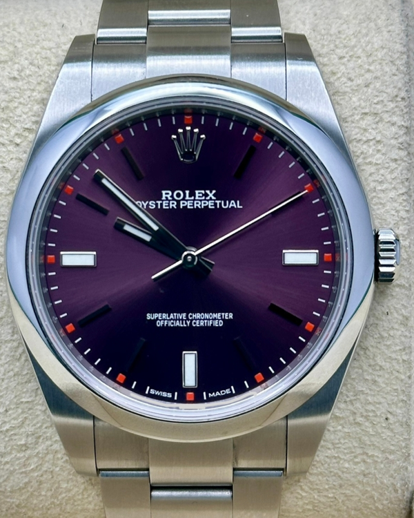 2020 Rolex Oyster Perpetual 39MM Purple Dial Oyster Bracelet (114300)