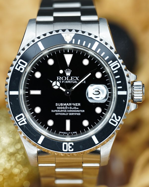 No Reserve - 1998 (U Serial) Rolex Submariner Date 40MM Black Dial Oyster Bracelet (16610)