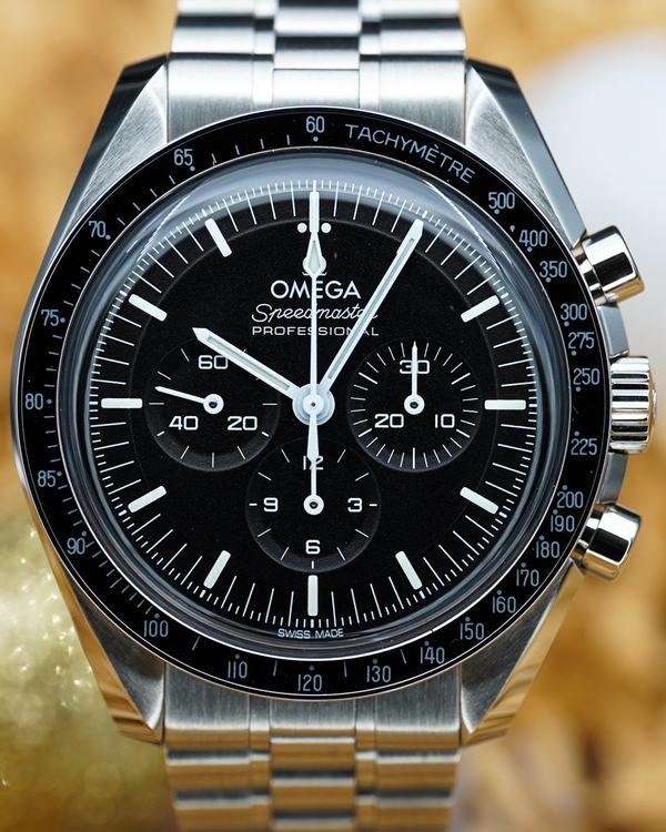 No Reserve - 2025 Omega Speedmaster Professional Moonwatch 42MM Black Dial Steel Bracelet (310.30.42.50.01.001)