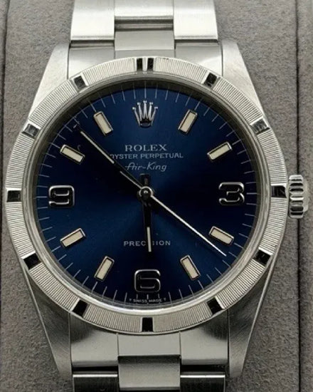 1997 (U Serial) Rolex Air-King 34MM Blue Dial Oyster Bracelet (14010)
