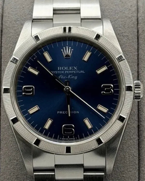 1997 (U Serial) Rolex Air-King 34MM Blue Dial Oyster Bracelet (14010)