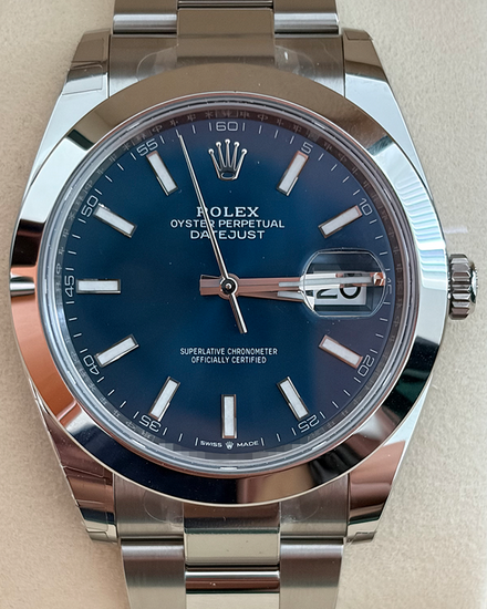 2026 Rolex Datejust 41MM Blue Dial Oyster Bracelet (126300)