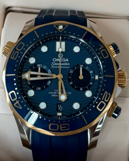 2021 Omega Seamaster Diver 300M 44MM Blue Dial Rubber Strap (210.22.44.51.03.001)