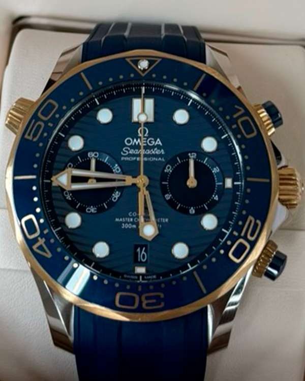 2021 Omega Seamaster Diver 300M 44MM Blue Dial Rubber Strap (210.22.44.51.03.001)